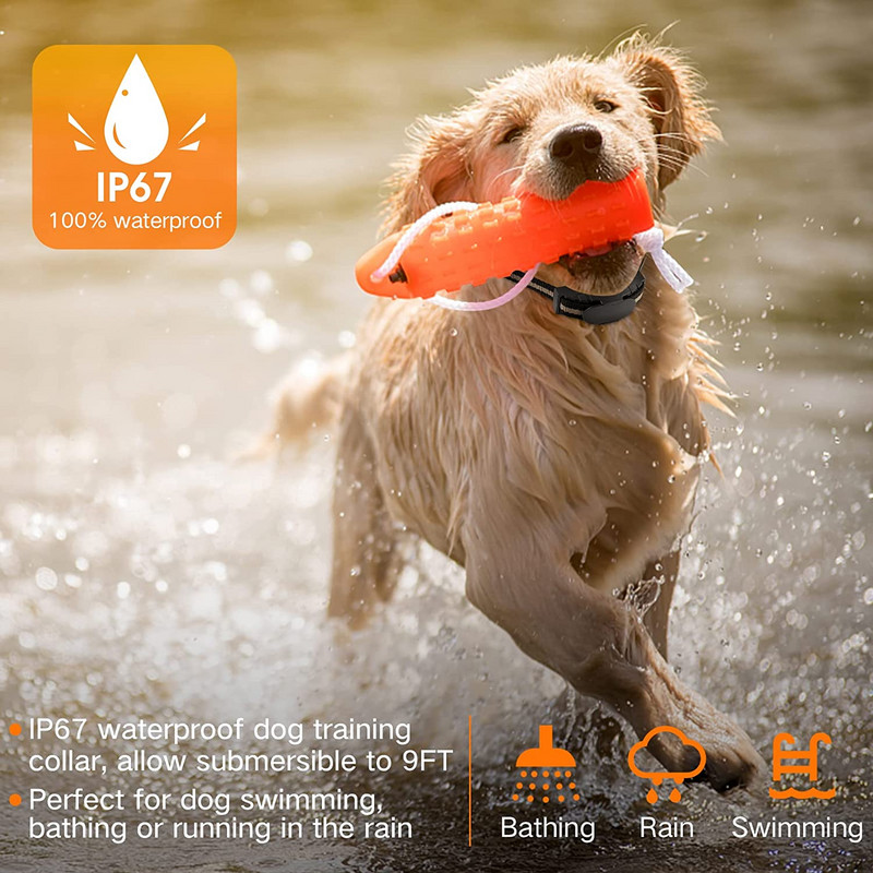 Ogrlica za dresuru pasa za kućne ljubimce, električni daljinski upravljač, ogrlica protiv lajanja, zvučna vibracija, punjiva, vodootporna, prikladna za sve pse