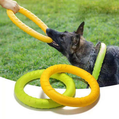 Dog Toys Pet Flying Disk Training Ring Puller Anti-Bite Floating Interactive Supplies Παιχνίδια για σκύλους επιθετικό μάσημα
