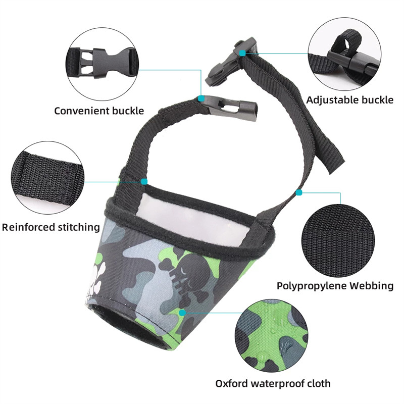 Reguliuojamas naminių šunų snukis Kvėpuojantis nuo žievės kramtymo šunų snukučiams Treniruojantis respiratorius mažiems ir vidutiniams dideliems šunims burnos kaukė