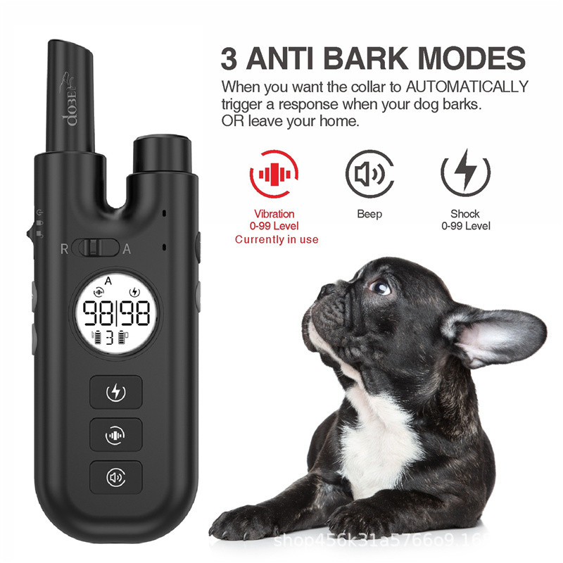 Zgarda de dresaj pentru câini de companie 800M Dispozitiv de dresaj pentru câini de la distanță Guler de dresaj electronic pentru oprire automată a lătratului Guler impermeabil pentru animale de companie