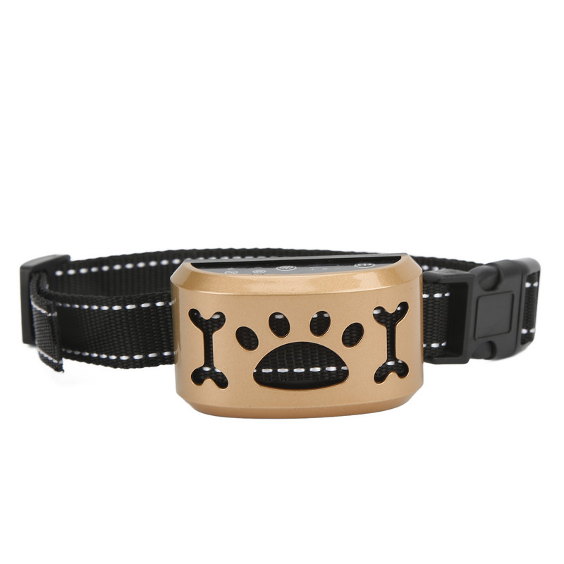 Επαναφορτιζόμενο κολάρο γαβγίσματος σκύλου Ρυθμιζόμενο αυτόματο κλείδωμα Έξυπνη αναγνώριση αδιάβροχο προειδοποιητικό εργαλείο εκπαίδευσης κατοικίδιων