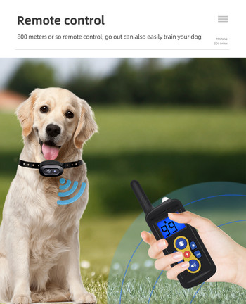 800m κολάρο εκπαίδευσης σκύλων T-600 Αδιάβροχο ηλεκτρικό τηλεχειριστήριο για κατοικίδια Επαναφορτιζόμενος δέκτης φραγής γαβγίσματος για όλα τα μεγέθη σκύλων
