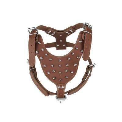 Δερμάτινο λουρί Large Dog PU Rivet Spikes Ζωγραφιά κατοικίδιων για Pitbull Big Medium Dog Rivet Halter Punk Collar