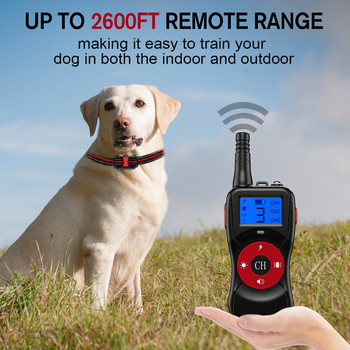 Нов 800m (2600FT ) Remote Training Range T502 Нашийник за обучение на кучета IPX7 водоустойчив 4 режима Шок Вибрация Звук Инструмент за домашни любимци 60% отстъпка