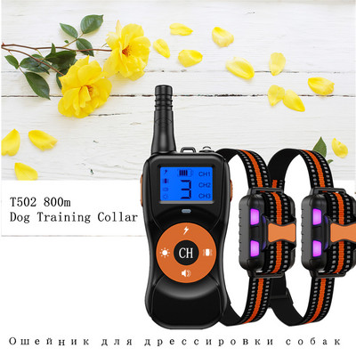 Uus 800 m (2600 jalga) kaugtreeningu vahemik T502 Koerte treeningkaelarihm IPX7 veekindel 4 režiimi Shock Vibration Sound Pet Tool 60% soodsamalt