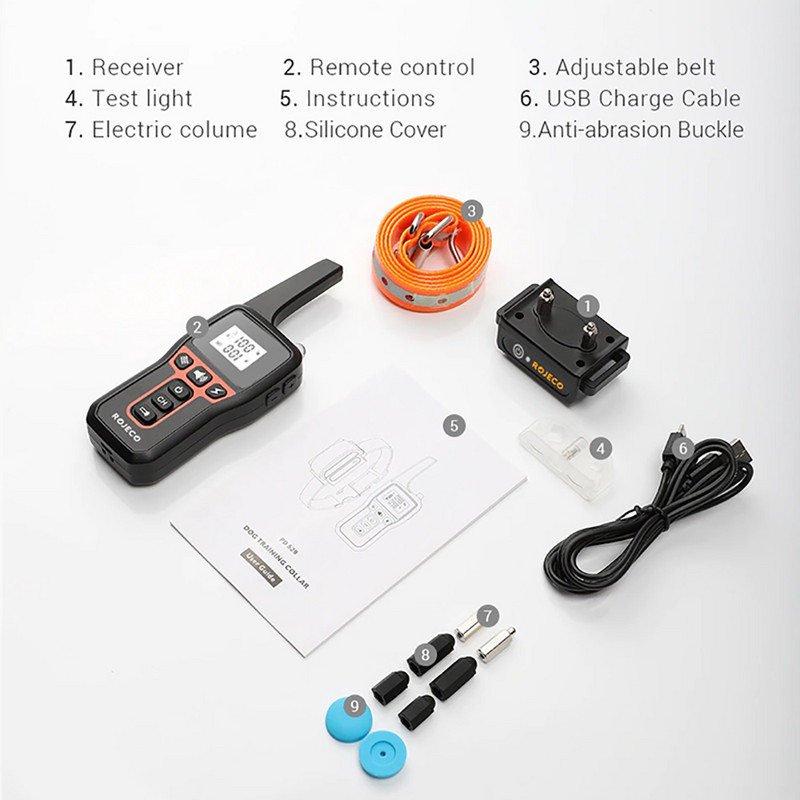 Dispozitiv de dresaj de câini cu telecomandă 1000M dispozitiv de dresaj de câini cu opritor de lătrat de control vocal