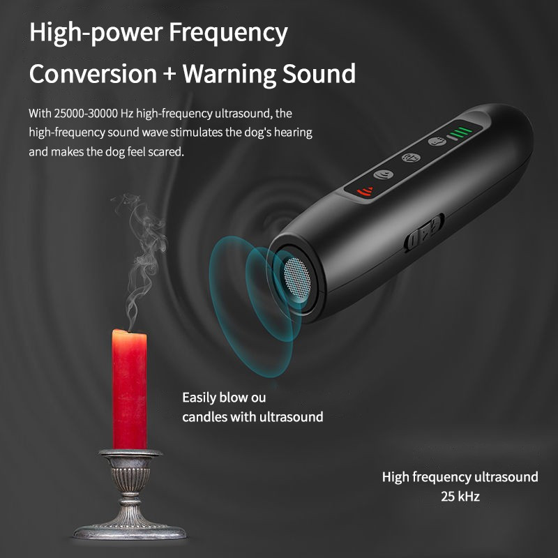 TinMiu Dispozitiv de respingere cu ultrasunete pentru câini Dispozitiv anti lătrat Dispozitiv de respingere a pisicilor de companie pentru dresaj de câini Reîncărcare USB cu lanternă