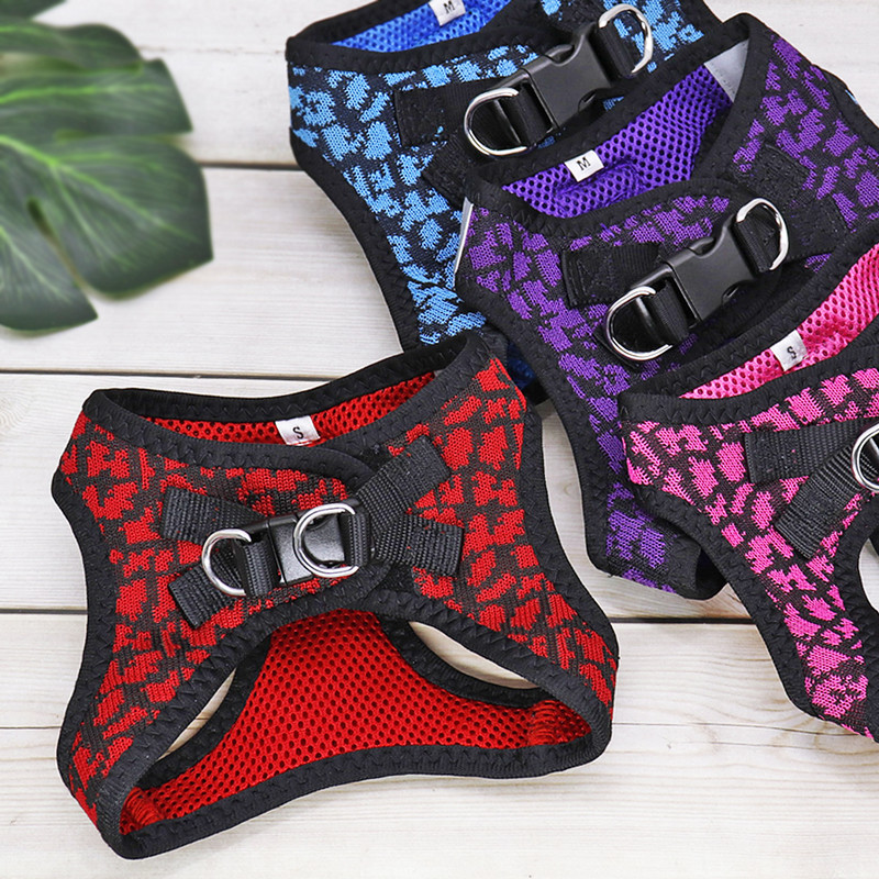 Set de ham și lesă pentru câini respirabil, plasă reflectorizantă, ham pentru căței de companie, vestă, lea de plumb, ham chihuahua pentru câini de talie mică