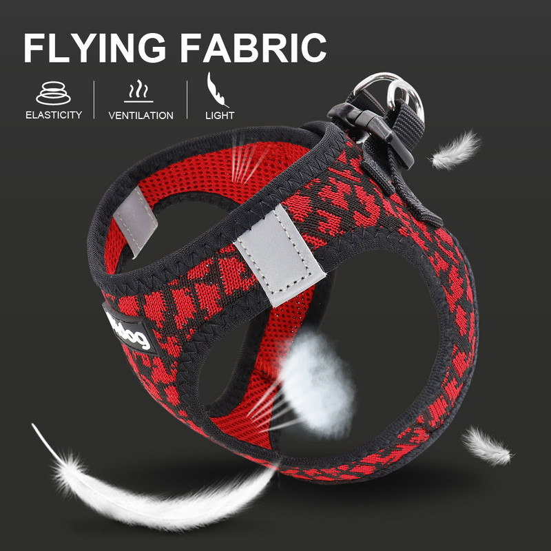 Set de ham și lesă pentru câini respirabil, plasă reflectorizantă, ham pentru căței de companie, vestă, lea de plumb, ham chihuahua pentru câini de talie mică