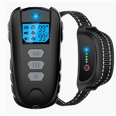 1650-Ft kaugjuhtimispuldiga veekindel laetav koera kaelarihm löögi, vibratsiooni, piiksurežiimidega, reguleeritav vibratsioonitase vahemikus 0 kuni 99