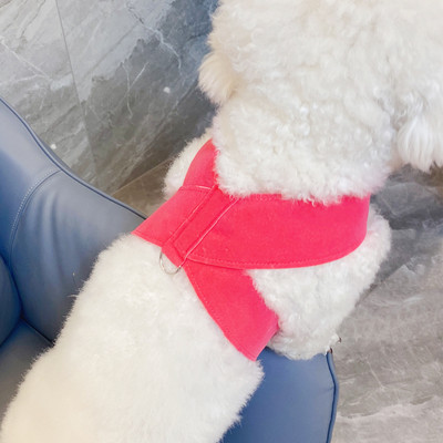 Lesă de câine pentru animale de companie, curea de piept anti rupere cu lesă de câine pisoi cățel vestă de culoare solidă pisică confortabilă guler de câine îmbrăcăminte pentru animale de companie