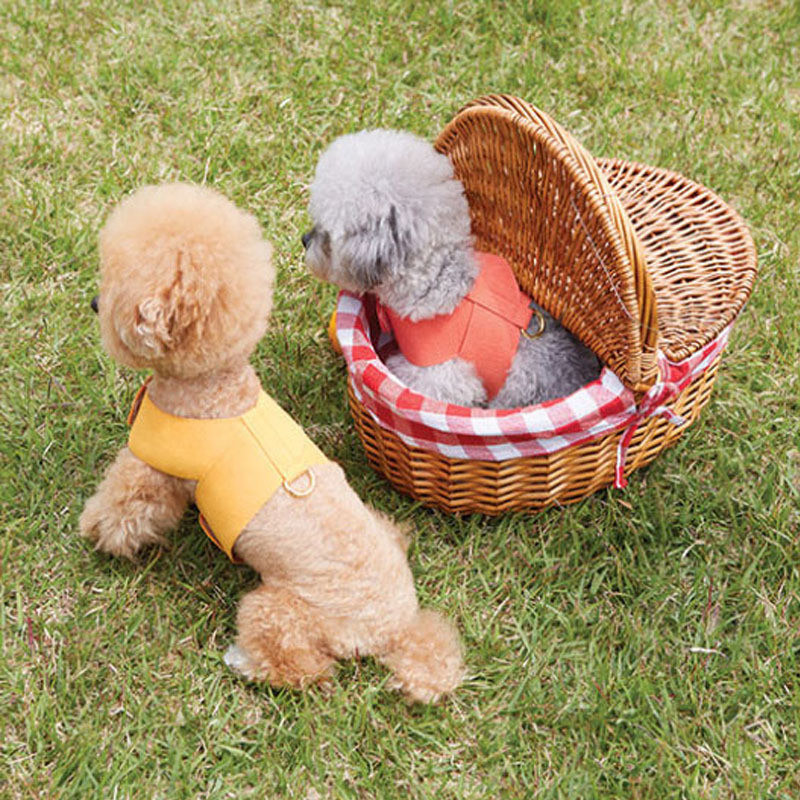 Lesă de câine pentru animale de companie, curea de piept anti rupere cu lesă de câine pisoi cățel vestă de culoare solidă pisică confortabilă guler de câine îmbrăcăminte pentru animale de companie