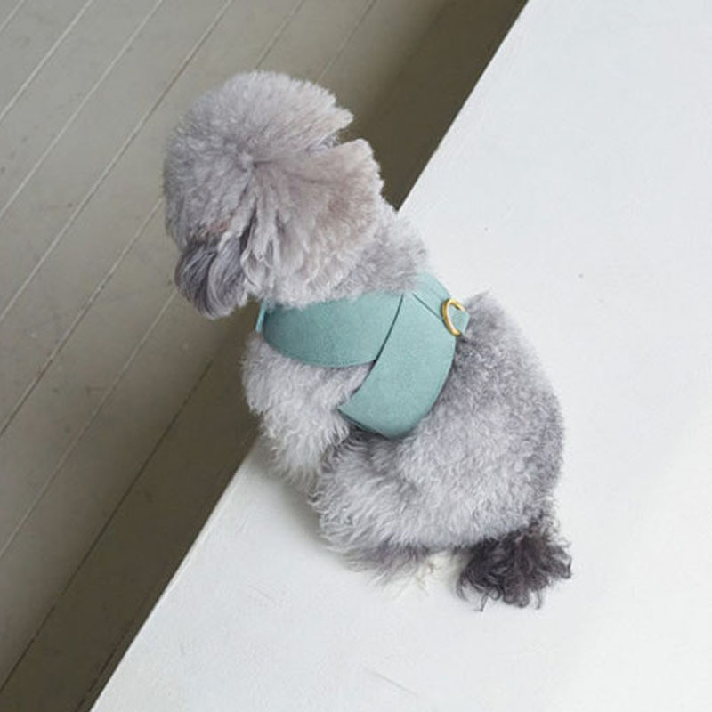 Lesă de câine pentru animale de companie, curea de piept anti rupere cu lesă de câine pisoi cățel vestă de culoare solidă pisică confortabilă guler de câine îmbrăcăminte pentru animale de companie