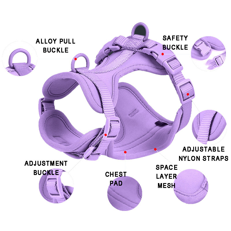 Ham PVC pentru câini cu lesă de tracțiune Set curea pentru pisici Ham cu respirație reglabilă pentru câini, cățeluși și pisici, călătorii în aer liber