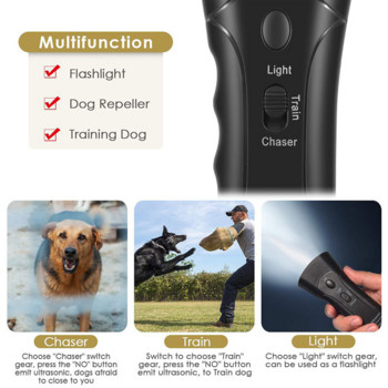 3 в 1 Pet Dog Repeller Whistle Anti Barking Stop Bark Training Device Trainer LED Ultrasonic Anti Barking без батерия