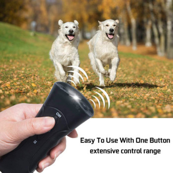 3 в 1 Pet Dog Repeller Whistle Anti Barking Stop Bark Training Device Trainer LED Ultrasonic Anti Barking без батерия