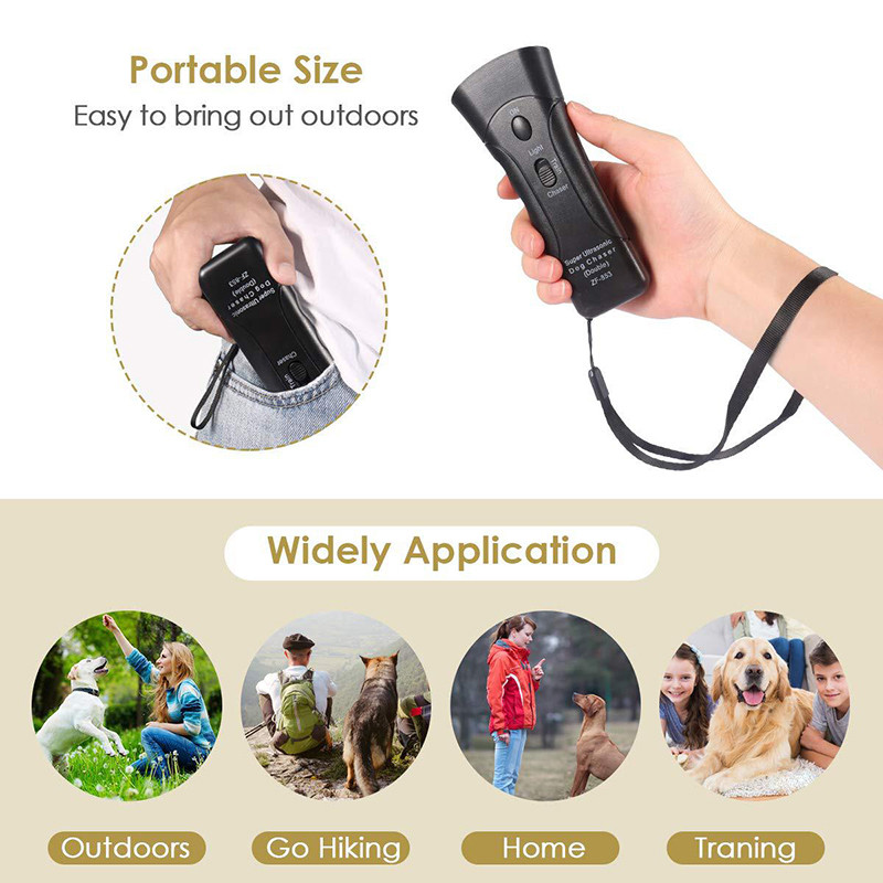 3 в 1 Pet Dog Repeller Whistle Anti Barking Stop Bark Training Device Trainer LED Ultrasonic Anti Barking без батерия