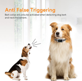 Акумулаторен нашийник за кучета против лай IP68 Електрически шок Вибрационен нашийник за управление на лаенето със звуков сигнал за аксесоари за кучета