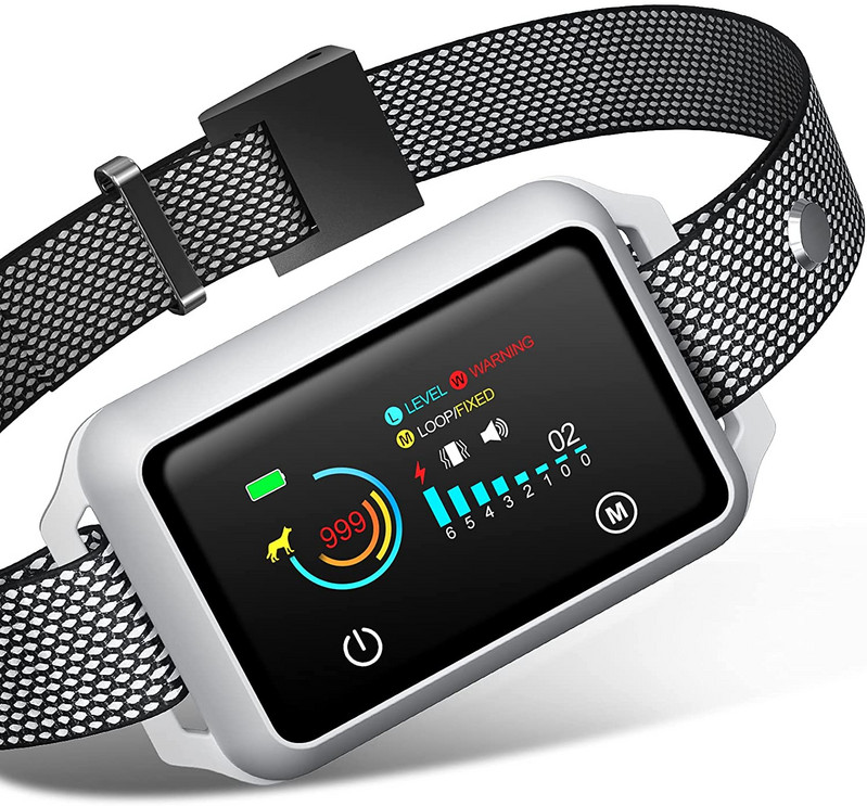 Laetav haukumisvastane koera kaelarihm IP68 elektrilöögi vibratsiooni haukumise kontrolli treeningrihm piiksuga koerte tarvikute jaoks