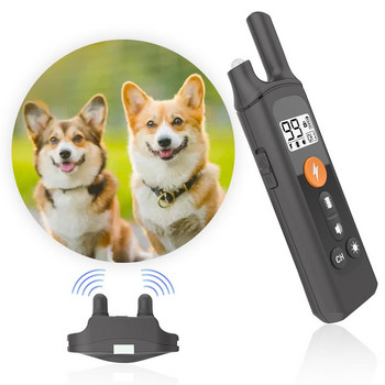 800M нашийник за обучение на кучета с автоматична защита срещу лай, електрическа вибрация, спиране на лаенето, нашийници с дистанционно управление, акумулаторен LCD дисплей