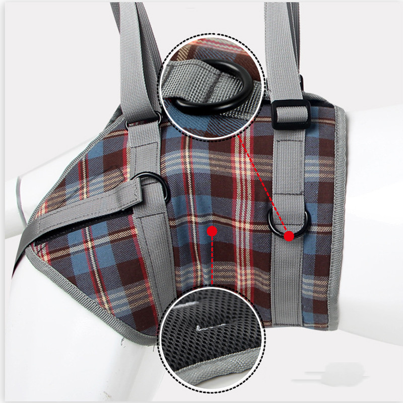 Podupirač za podizanje pasa ljubimca Karirani prsluk za podizanje Meka ručka Podesivi pomoćni remeni za stare pse Slabe ozlijeđene prednje stražnje noge