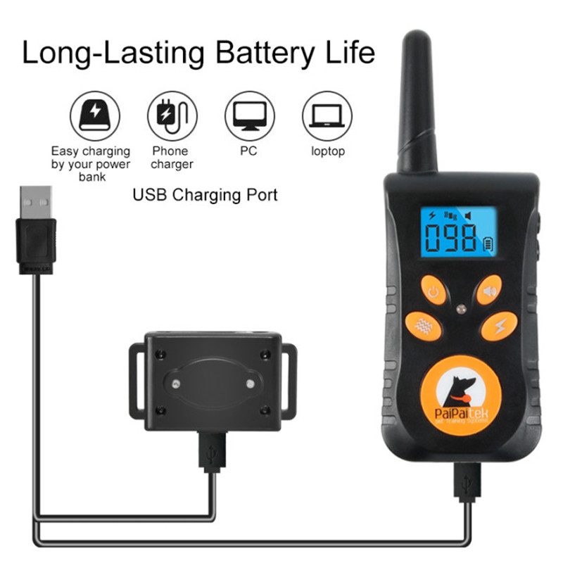 800M κολάρο εκπαίδευσης σκύλων με τηλεχειριστήριο Μαύρο αντανακλαστικό νάιλον κολάρο κολιέ σκύλου Αδιάβροχο επαναφορτιζόμενο αξεσουάρ για κατοικίδια