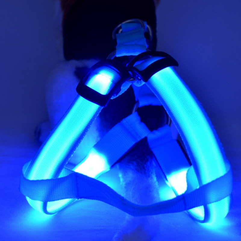 USB svjetlo za punjenje ili gumb za bateriju Treperenje Povodac za kućne ljubimce Pas nti-Lost/Izbjegavanje automobilske nesreće Perros Safe Prsni remeni Svjetleći