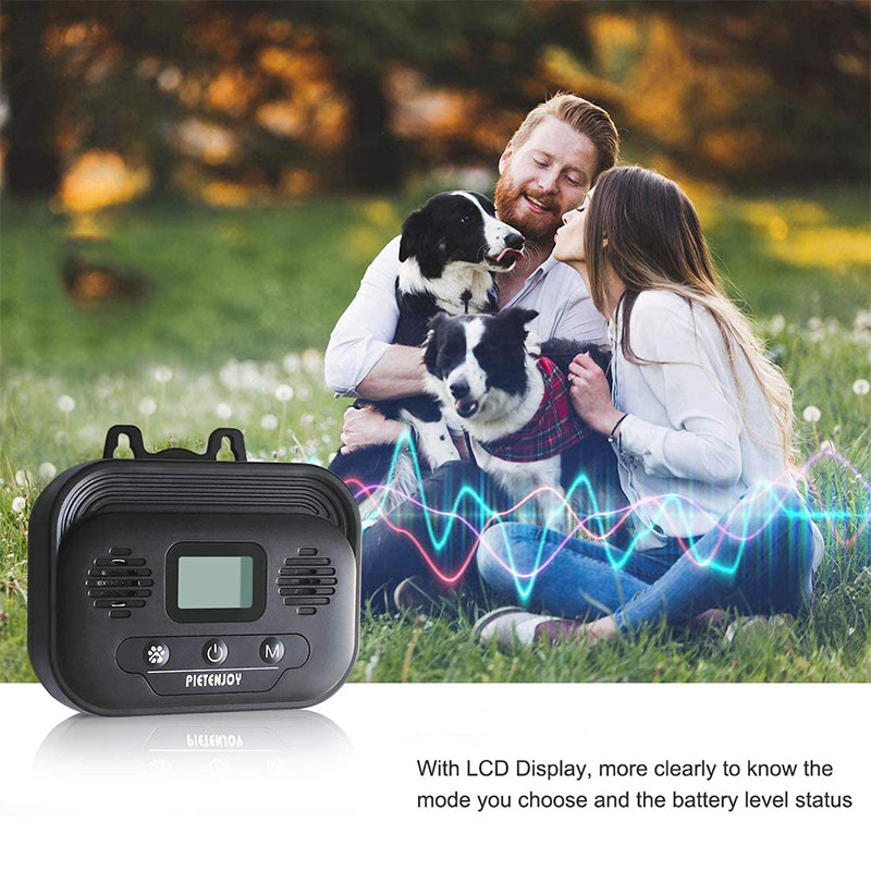 Ultragarsinis nuo lojimo kontrolės atgrasantis lojimo duslintuvas Lojimą stabdantis mokymo valdymo įtaisas su ekranu, skirtas šunims iki 50 pėdų