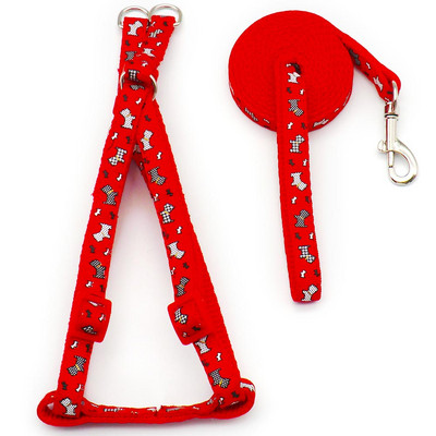 24 de bucăți pisică câine ham reglabil vestă cu plumb de câine desene animate cureaua de piept câine pentru cățeluș pisică guler poliester instrumente de mers anti-pierdere