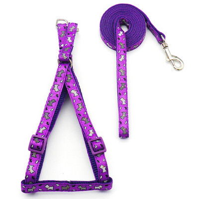 24 de bucăți pisică câine ham reglabil vestă cu plumb de câine desene animate cureaua de piept câine pentru cățeluș pisică guler poliester instrumente de mers anti-pierdere