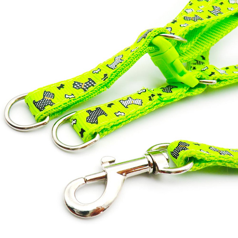 24 de bucăți pisică câine ham reglabil vestă cu plumb de câine desene animate cureaua de piept câine pentru cățeluș pisică guler poliester instrumente de mers anti-pierdere