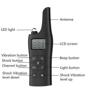 Anti Bark Rechargeable Training Barking Remote Control With 1/2/3 Collars 100g2280
