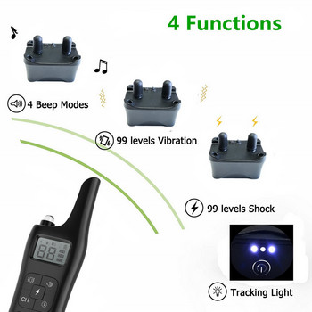 Anti Bark Rechargeable Training Barking Remote Control With 1/2/3 Collars 100g2280