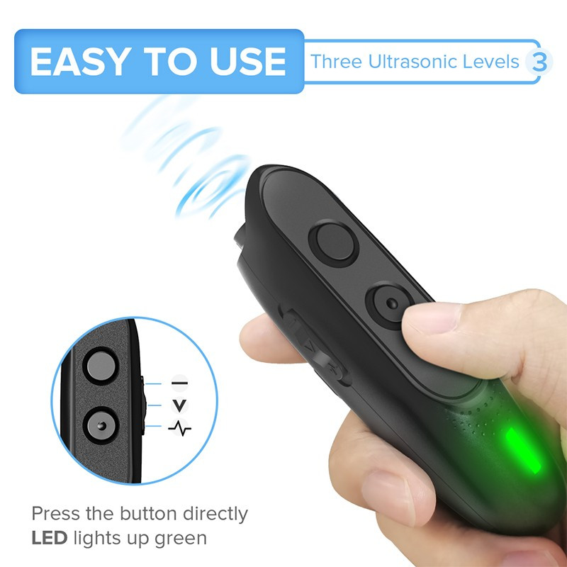 Dispozitiv de dresaj de control 3 în 1 Dispozitiv de dresaj cu ultrasunete pentru câini, anti lătrat, în aer liber, supresor de zgomot, dispozitiv de dresaj pentru căței