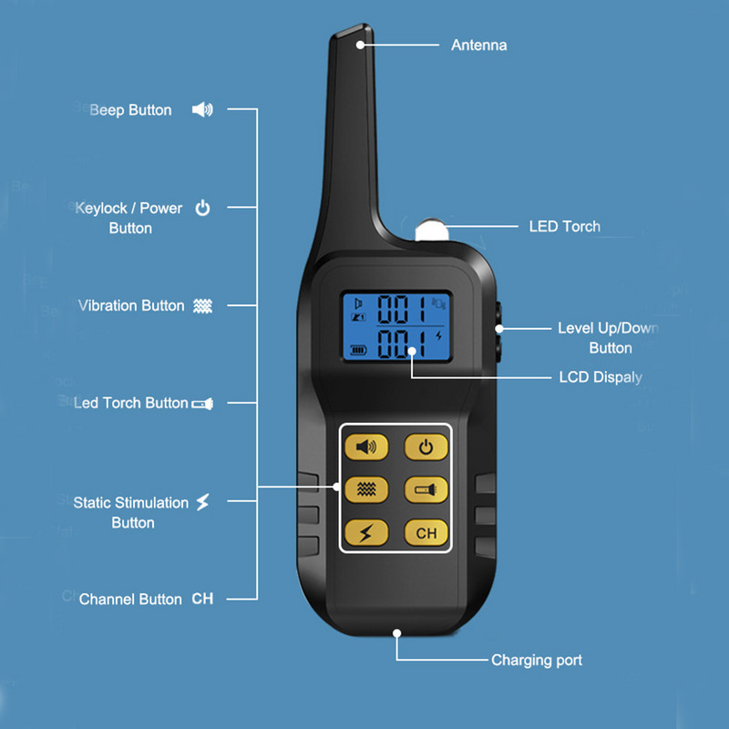 Zgarda electronica pentru animale de companie Two In One T720 pentru controlul latratului pentru caini Guler de dresaj pentru caini cu telecomanda