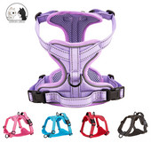 Ham de lux reflectorizant pentru câini pentru animale de companie, hamuri reglabile, respirabile, curea pentru piept din plasă macaron, accesorii pentru câini de talie mică, mijlocie