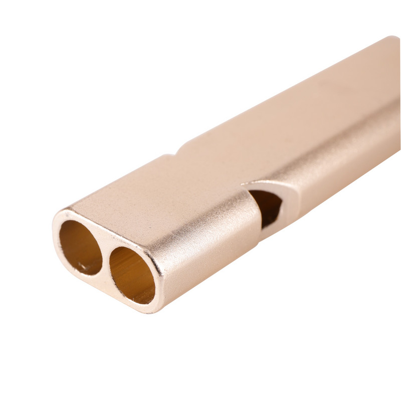 Свирка за обучение на домашни кучета, котки, птици, двутръбна свирка за оцеляване, преносима алуминиева свирка за безопасност, свирка за къмпинг на открито, туризъм