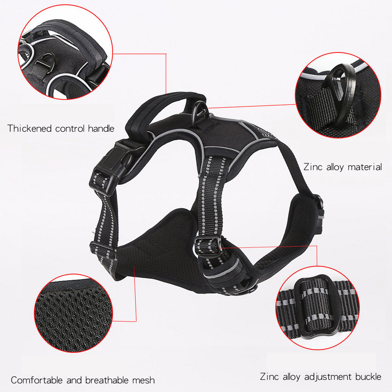 Reflektirajući pojas za prsa za kućne ljubimce za štence Pitbull Labrador Running pojas Easy Walk Prozračni pojas za pse Proizvodi za pse