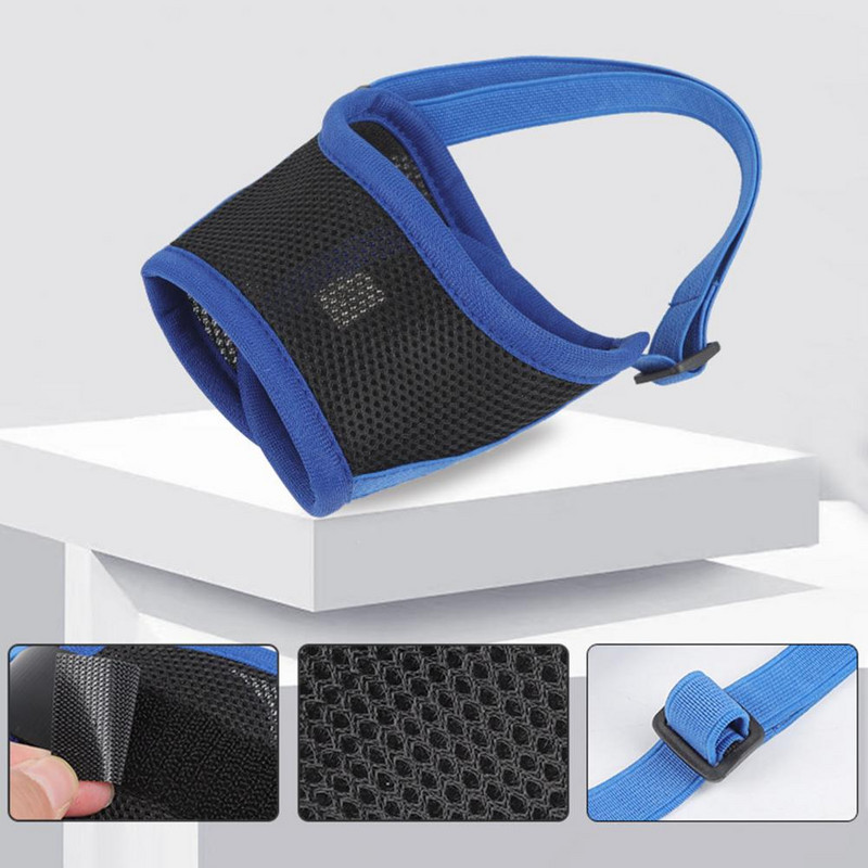 Snukis nuo lojimo šuns burnos dangtis Reguliuojamas kvėpuojantis tinklinis šuns šuniukas Snukis augintinio veido apsauga Apsauga naminių gyvūnėlių reikmenys