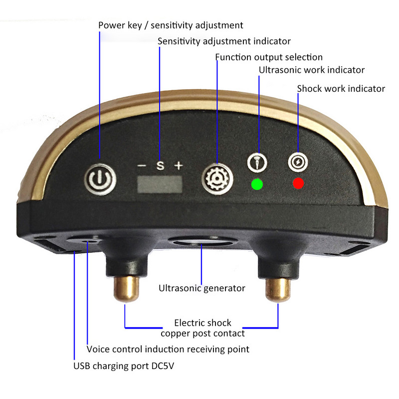 Koerte haukumisvastane kaelarihm, haukumiseta kaugjuhtimispult, elektriline tõkestus, vibratsioon, haukumise vastane kaelarihm, koerte koolitustarbed