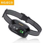 ROJECO haukumisvastane koera kaelarihm elektrišokkidega treeningkaelarihm koerale veekindel vibratsioonivastane haukumisvastane haukumisvastane kaelarihm