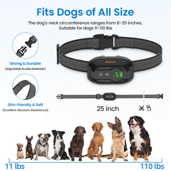 ROJECO Anti Bark Dog Collar Electric Shocker Training Collar For Dog Waterproof Vibration Bark Stop Anti Barking Shock Collar