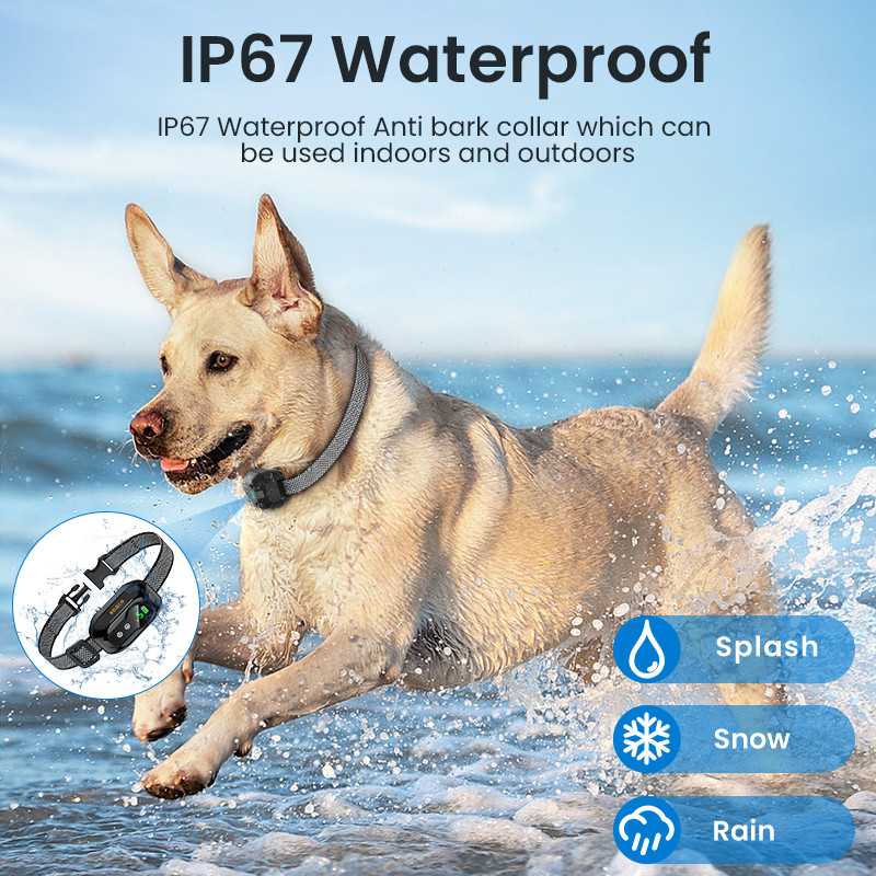 ROJECO haukumisvastane koera kaelarihm elektrišokkidega treeningkaelarihm koerale veekindel vibratsioonivastane haukumisvastane haukumisvastane kaelarihm