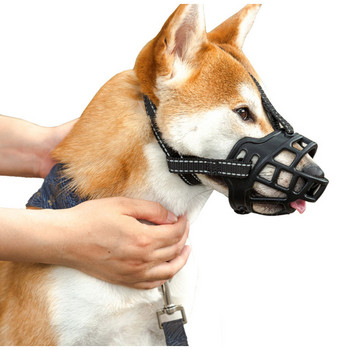 Ρυθμιζόμενο αναπνεύσιμο διχτυωτό ρύγχος κατοικίδιων ζώων Μαλακή σιλικόνη, κάλυμμα στόματος σκύλου για κατοικίδια