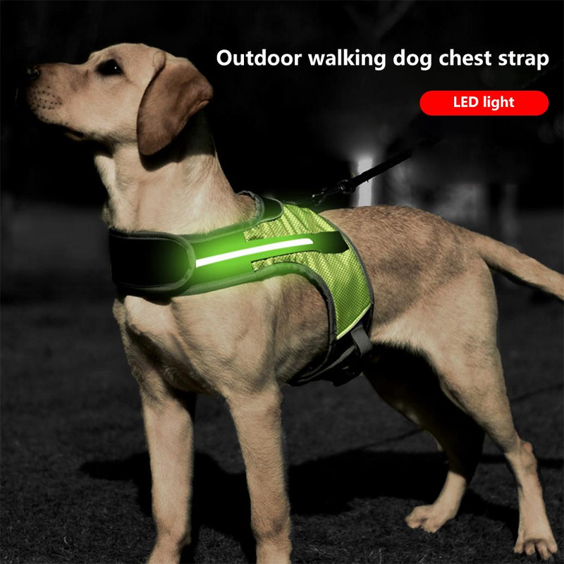 Valguse valgustusega koerarakmed Led koerarakmed, 3 režiimi reguleeritava suurusega LED koera vest Helkur valgustusega koerarakmed koertele