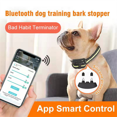 Smart Dog Shock Nyakörv Ugatásgátló Trainer Vízálló, Biztonságos Emlékeztető Telefon APP vezérelhető kültéri beltéri tréning nyaklánc
