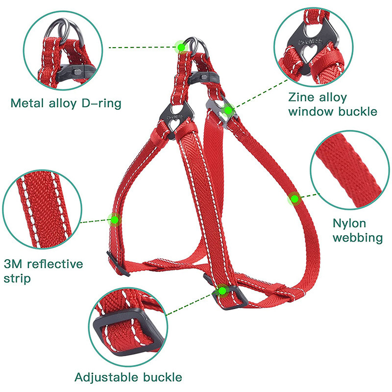 Ham ajustabil din nailon pentru câini, vestă reflectorizantă pentru piept, fără tragere, ham pentru cățeluș de companie, pentru câini mici, mijlocii mari, consumabile pentru câini Corgi
