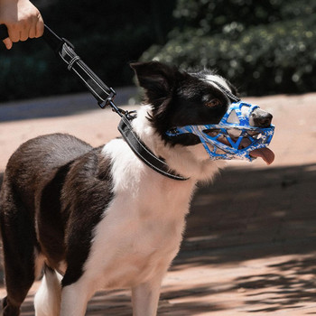 Носим калъф за устата на куче Муцуна с многопосочна фиксация Дишаща муцуна против дъвчене Лаеща клетка Кучешка муцуна против ухапване