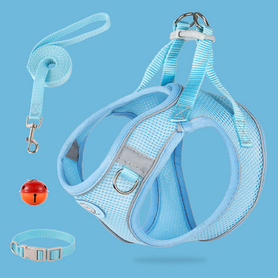 Oprsnica za pse s povodcem Podesivi reflektirajući prsluk za kućne ljubimce Povodac za hodanje za štene Poliesterska mrežasta oprsnica za male srednje pse