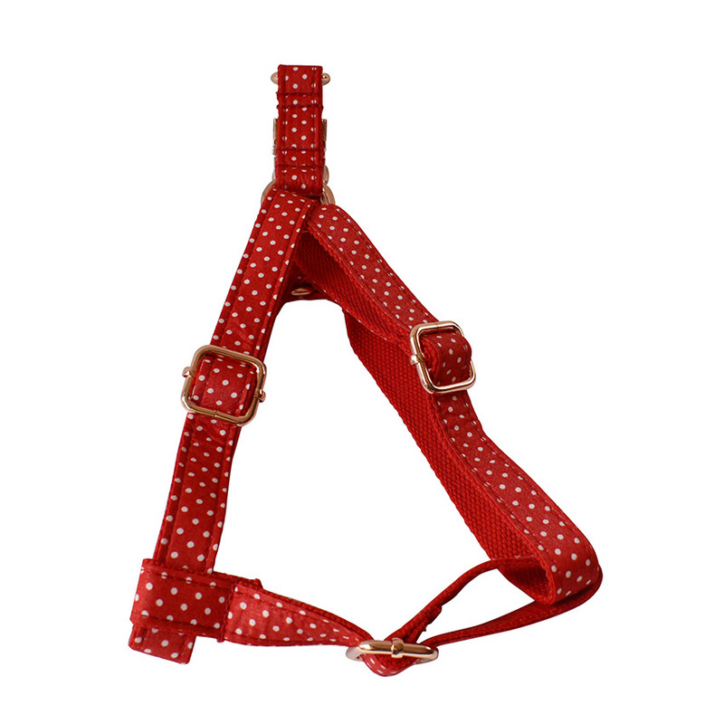 Red Wave Point Koerarihmad Printimine Koerarakmed Põhilised koerarihm Reguleeritav pandlaga puuvillane kangas suurtele väikestele koertele Chihuahua